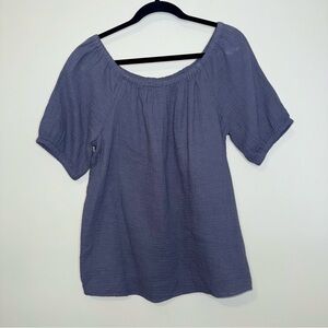 Joe‎ Fresh Blue Off-Shoulder Blouse